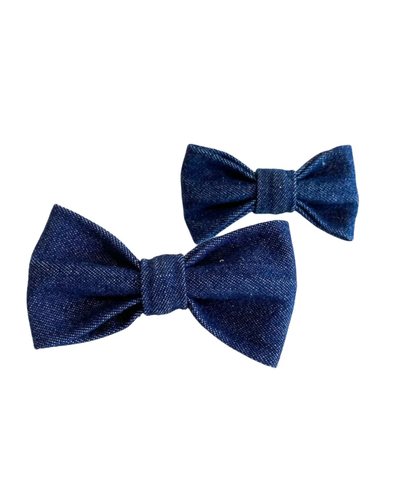 Railroad Denim Dog Bow Tie (Made in the USA) - Image 5