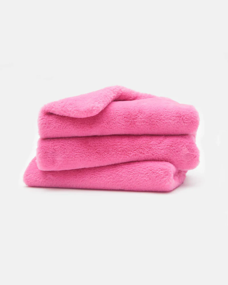 Mini Faux Fur Brady Dog Blanket in Bubble Pink - Image 4