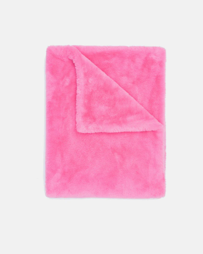 Mini Faux Fur Brady Dog Blanket in Bubble Pink - Image 5
