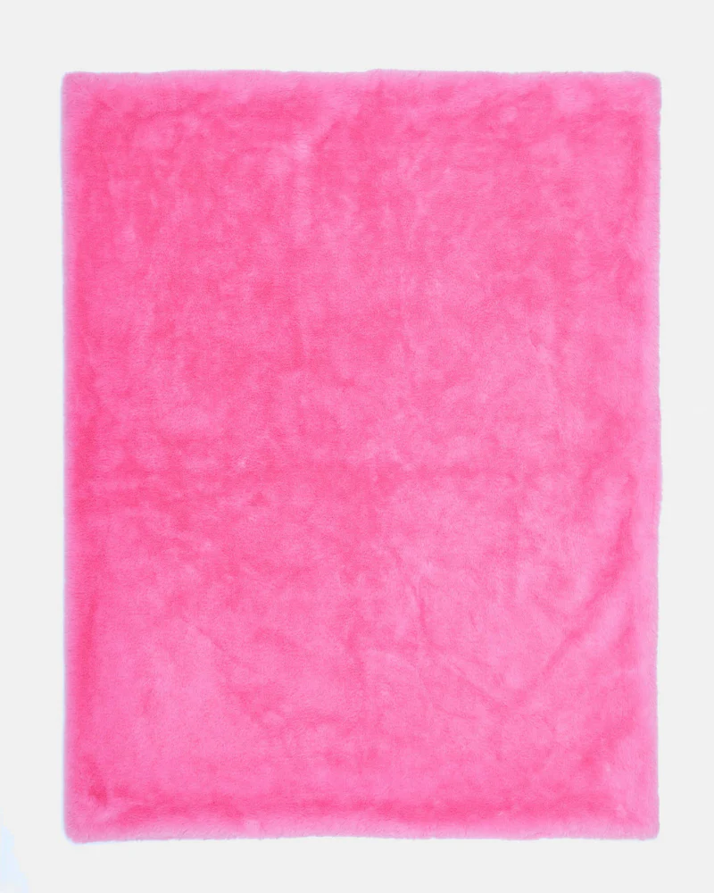 Mini Faux Fur Brady Dog Blanket in Bubble Pink - Image 7