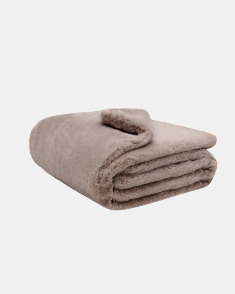Mini Faux Fur Brady Dog Blanket in Taupe - Image 3