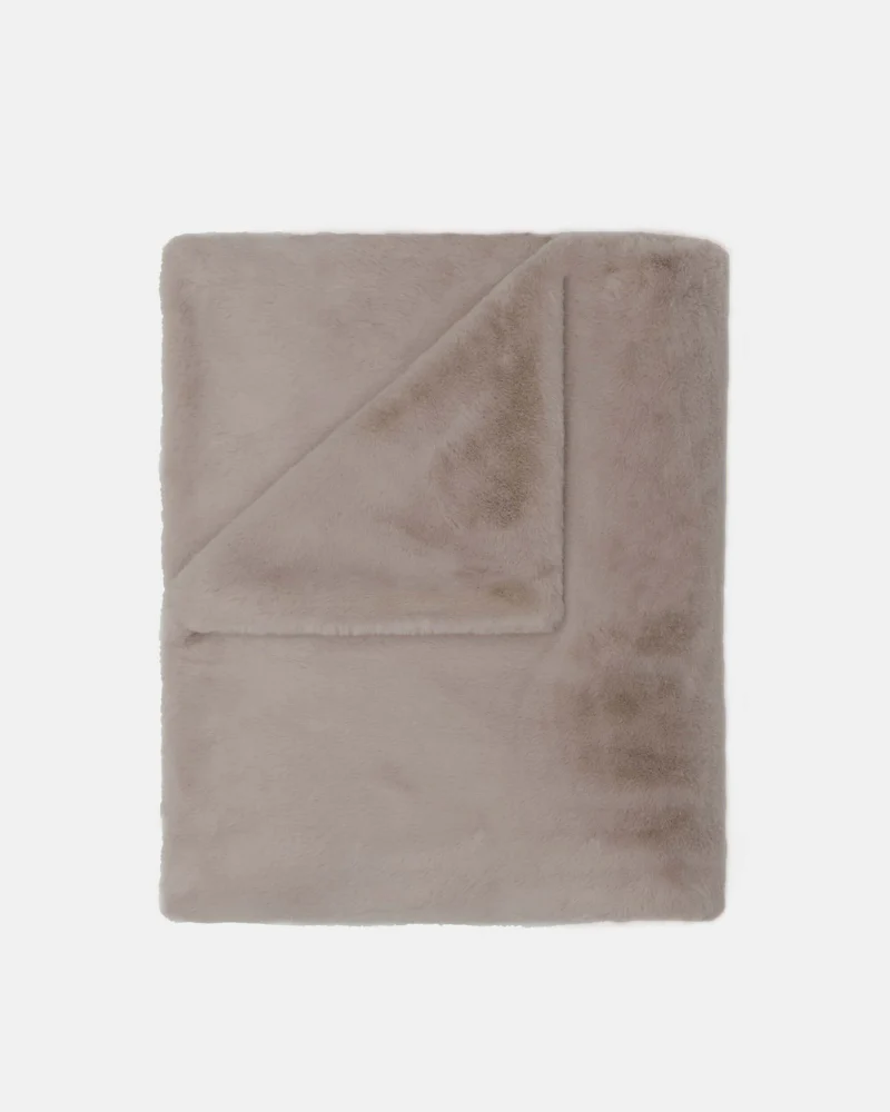 Mini Faux Fur Brady Dog Blanket in Taupe - Image 4