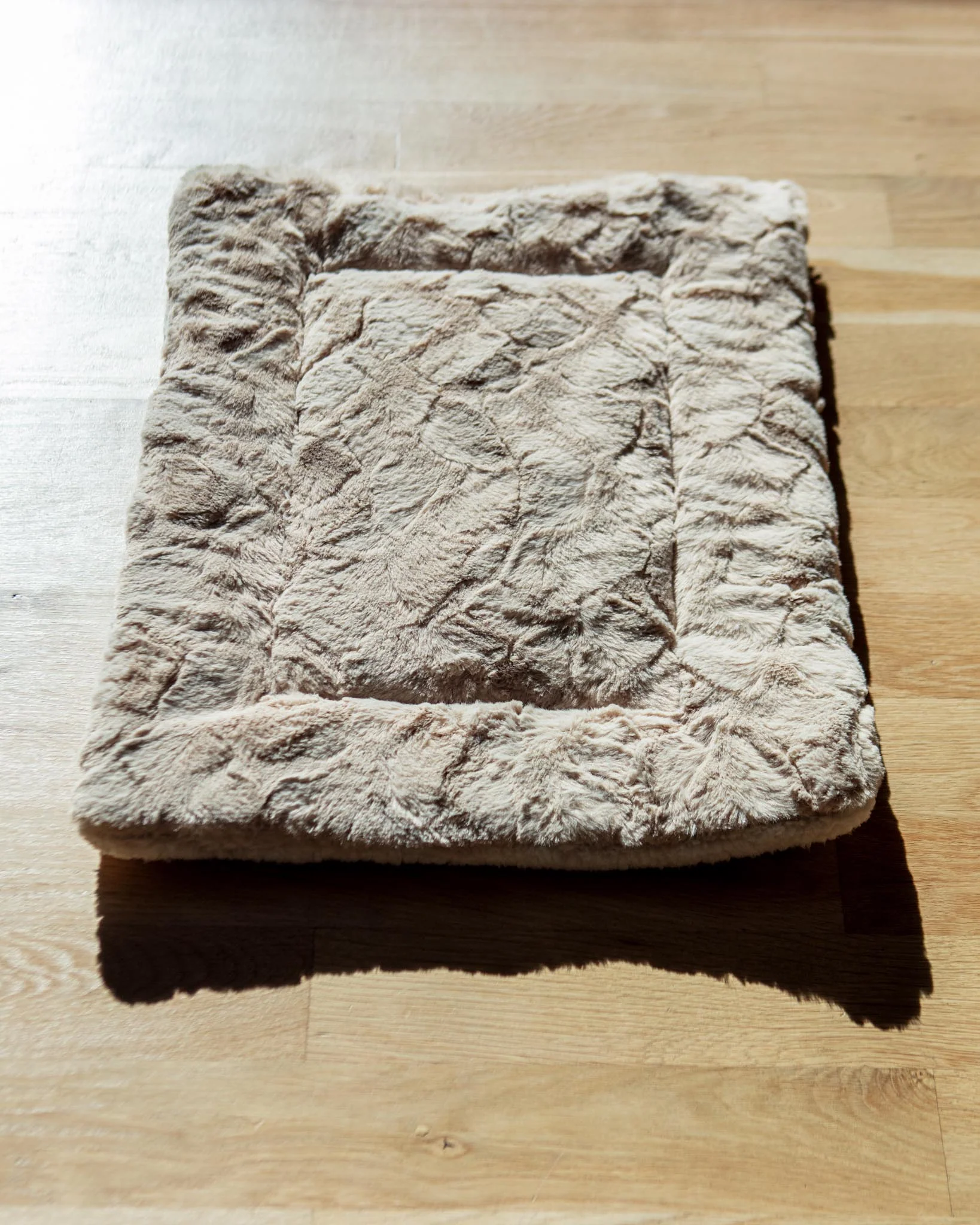 Minky Faux Fur Fleece Pet Napping Mat in Latte (Made in the USA) - Image 4
