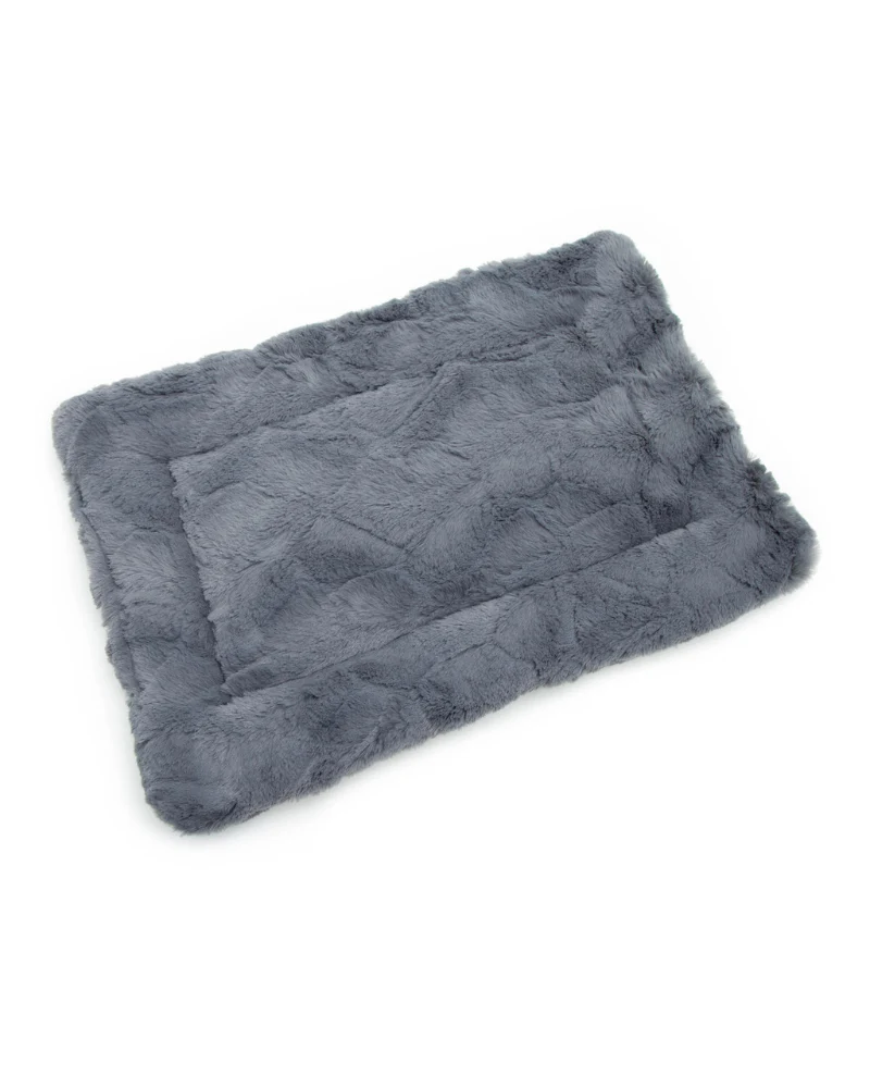Minky Fur Pet Napping Mat in Charcoal Grey (Made in the USA)