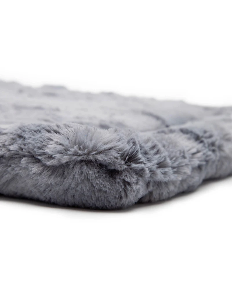 Minky Fur Pet Napping Mat in Charcoal Grey (Made in the USA) - Image 2