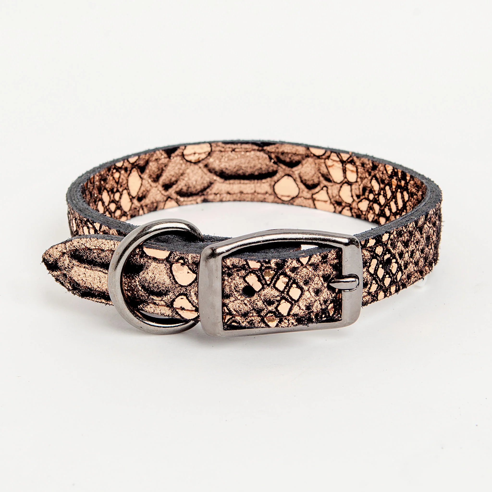 Dragon Skin Leather Collar in Copper (FINAL SALE)