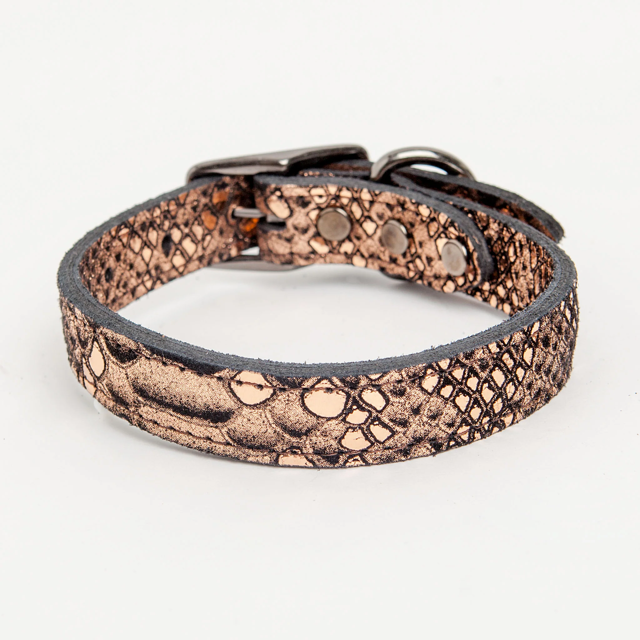 Dragon Skin Leather Collar in Copper (FINAL SALE) - Image 2