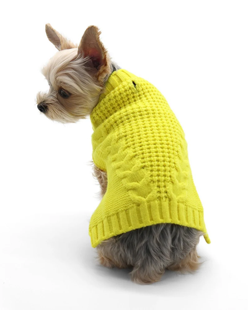 Mix Knit Dog Sweater in Sunshine Yellow<br>(FINAL SALE) - Image 2
