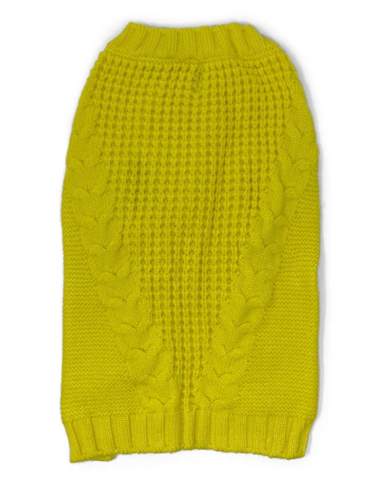 Mix Knit Dog Sweater in Sunshine Yellow<br>(FINAL SALE) - Image 3
