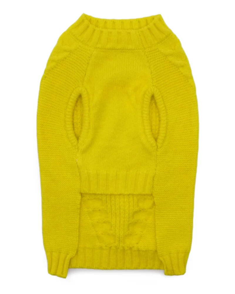 Mix Knit Dog Sweater in Sunshine Yellow<br>(FINAL SALE) - Image 4