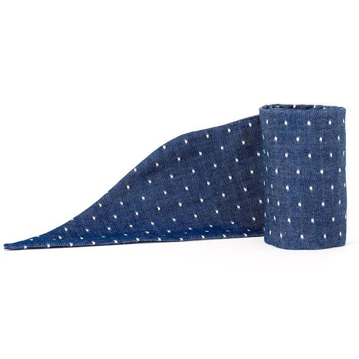 MODERN BEAST | Neck Tie in Polka Dot Denim - Image 2