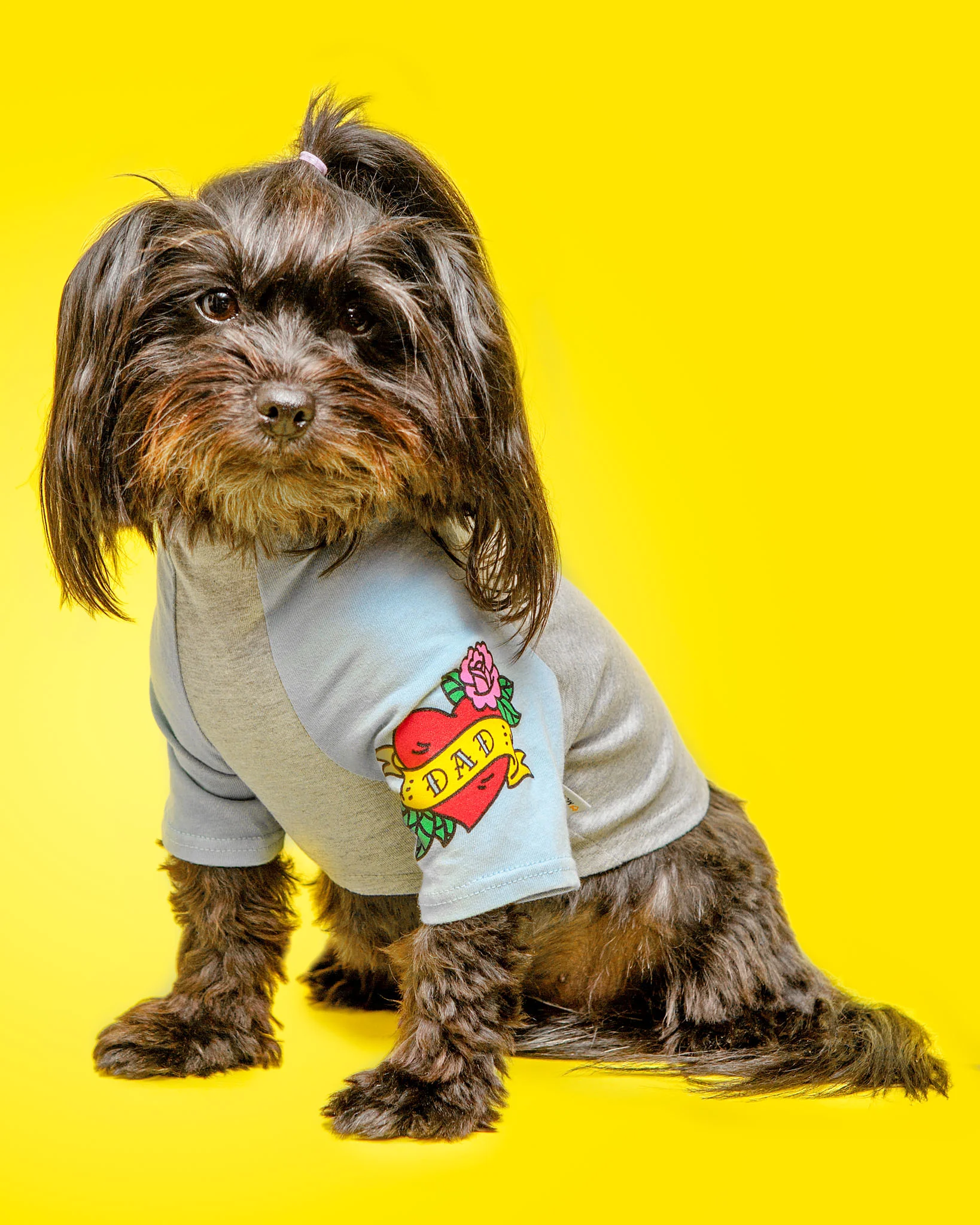 Dad Tattoo Dog Tee in Blue