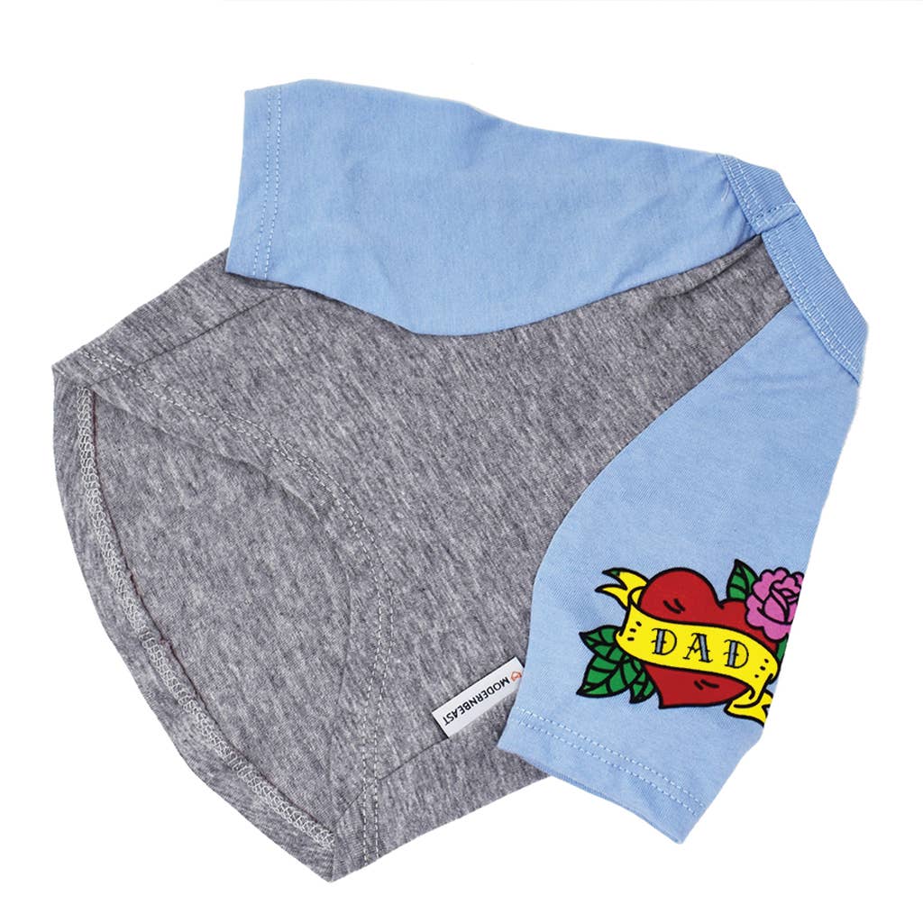 Dad Tattoo Dog Tee in Blue - Image 3