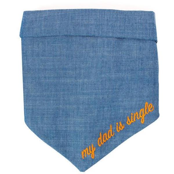 My Dad is Single Chambray Bandana (Made in the USA) - Image 4
