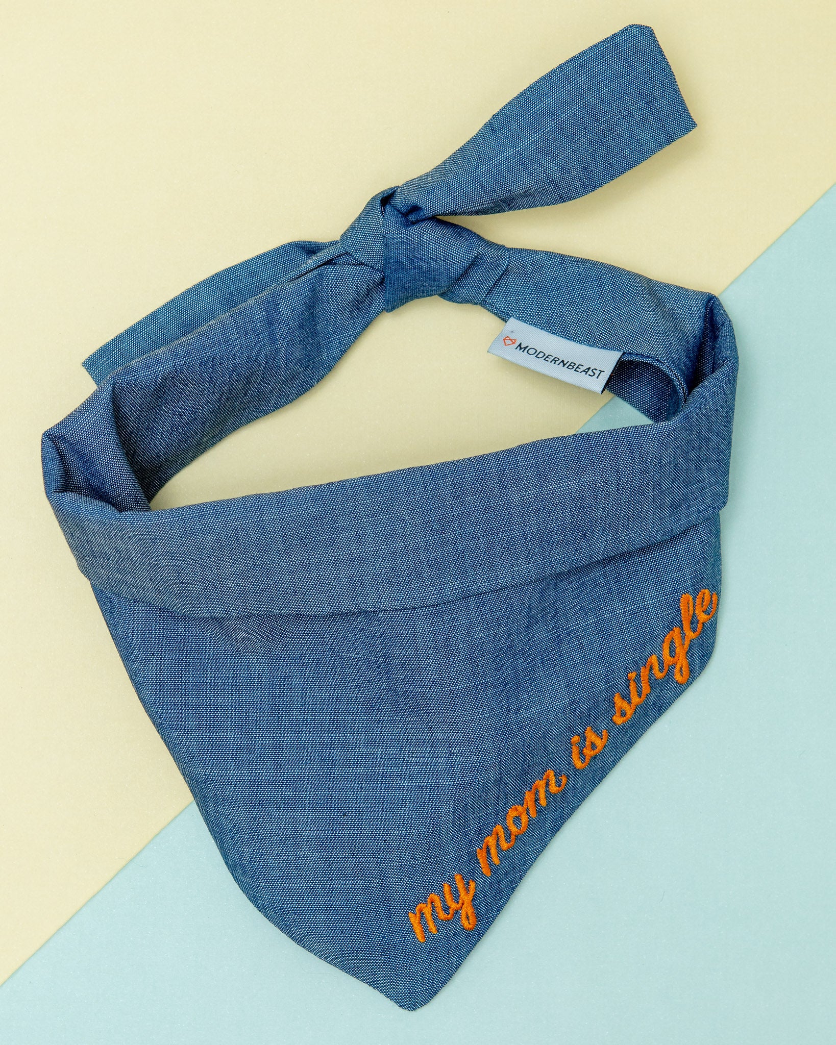 My Mom is Single Chambray Bandana (Made in the USA)