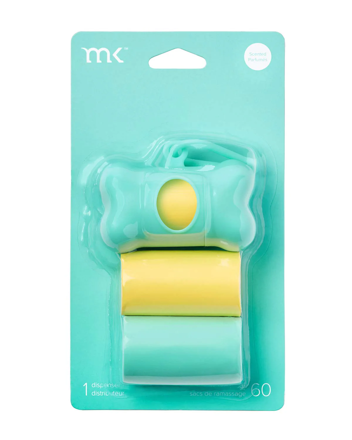 MODERN KANINE | Dispenser and Bags in Turquoise & Yellow