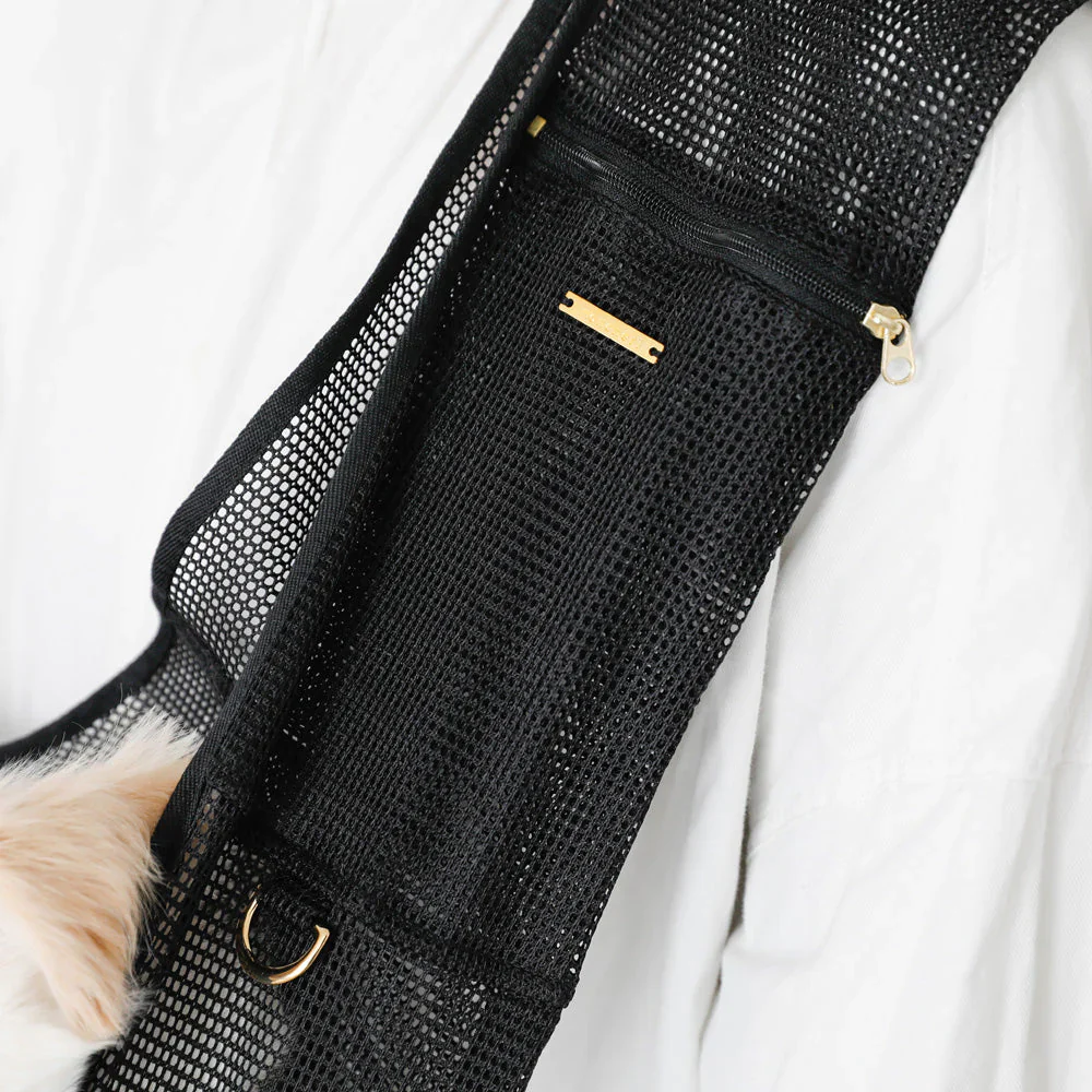 Mesh Dog Sling in Cafe Latte or Black - Image 5