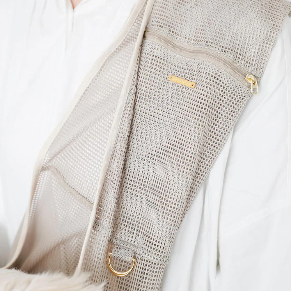 Mesh Dog Sling in Cafe Latte or Black - Image 7