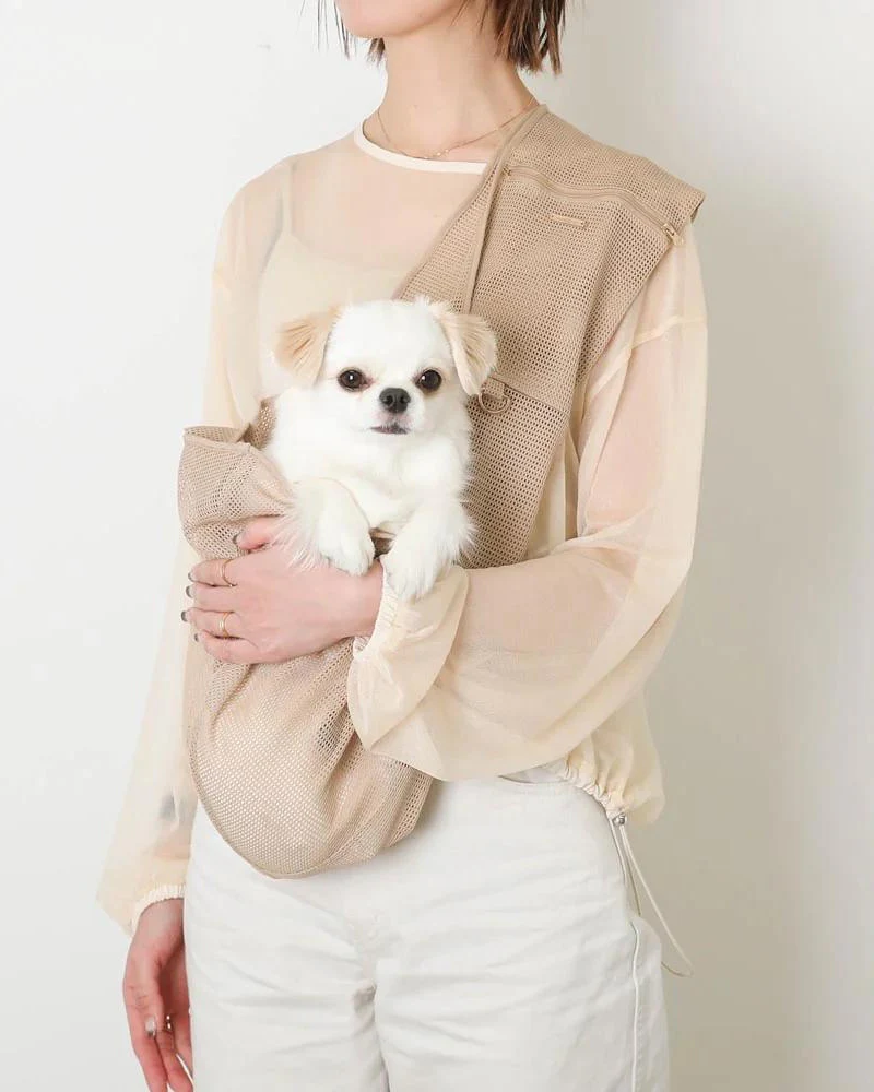 Mesh Dog Sling in Cafe Latte or Black - Image 9