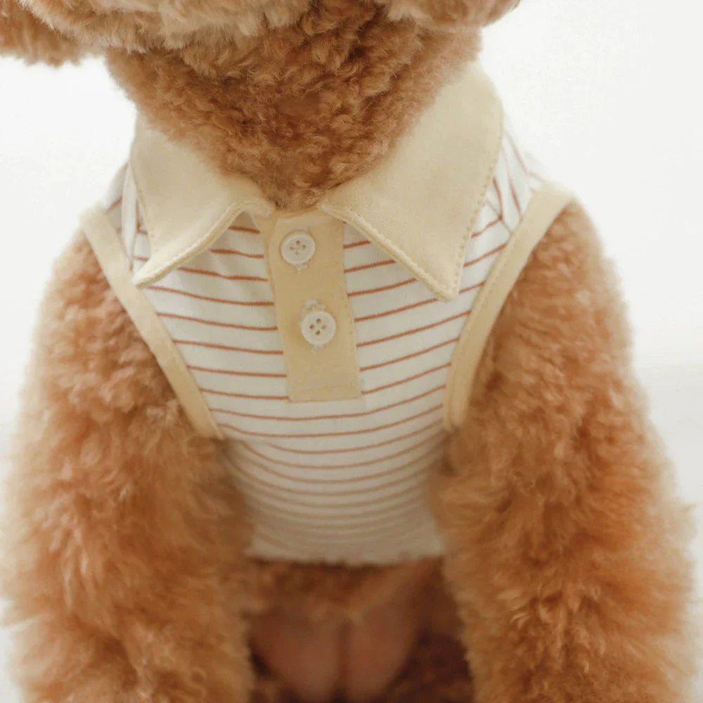 Striped Sleeveless Collared Shirt for Dogs - Image 7