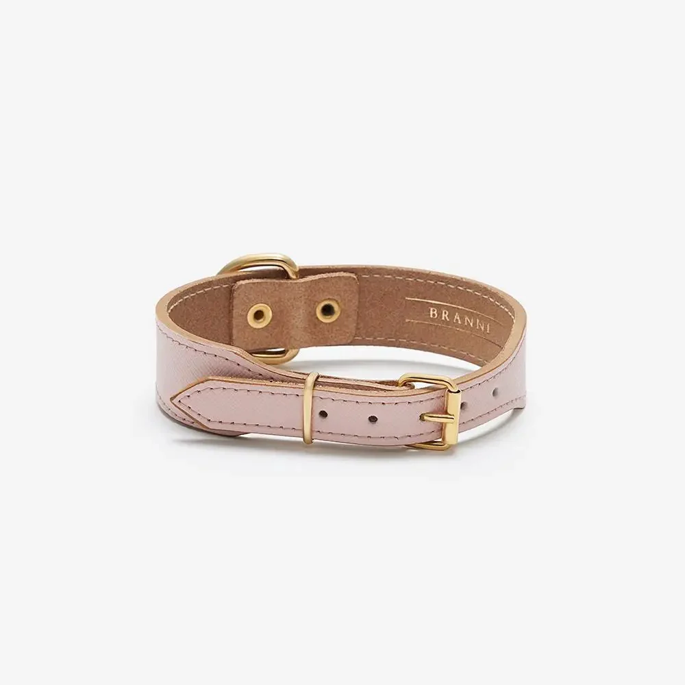 Moni Dog Collar in Blush Pink Leather (Made in Italy) (FINAL SALE) - Image 2