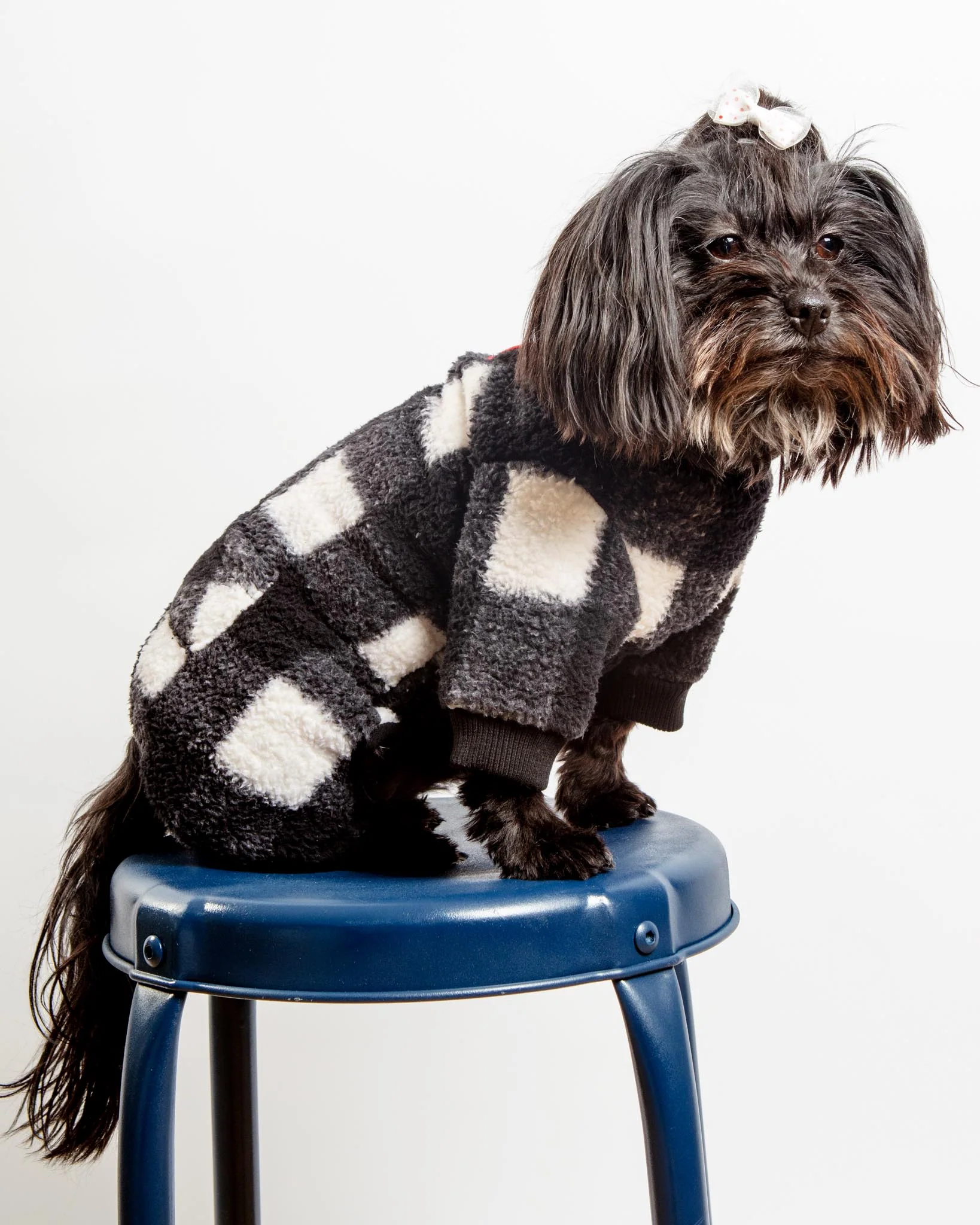 Monster Warmer Dog Onesie in Black Check (FINAL SALE) - Image 4
