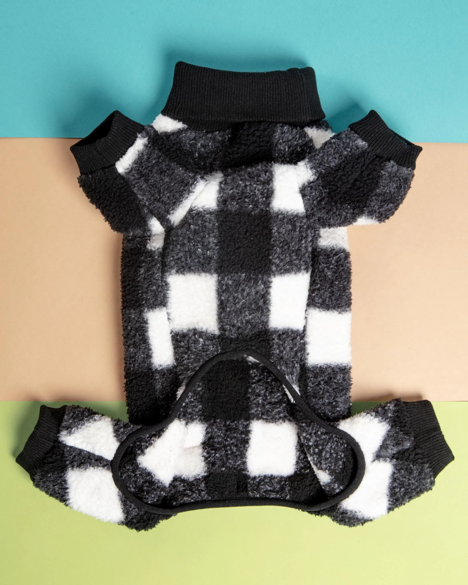 Monster Warmer Dog Onesie in Black Check (FINAL SALE) - Image 6