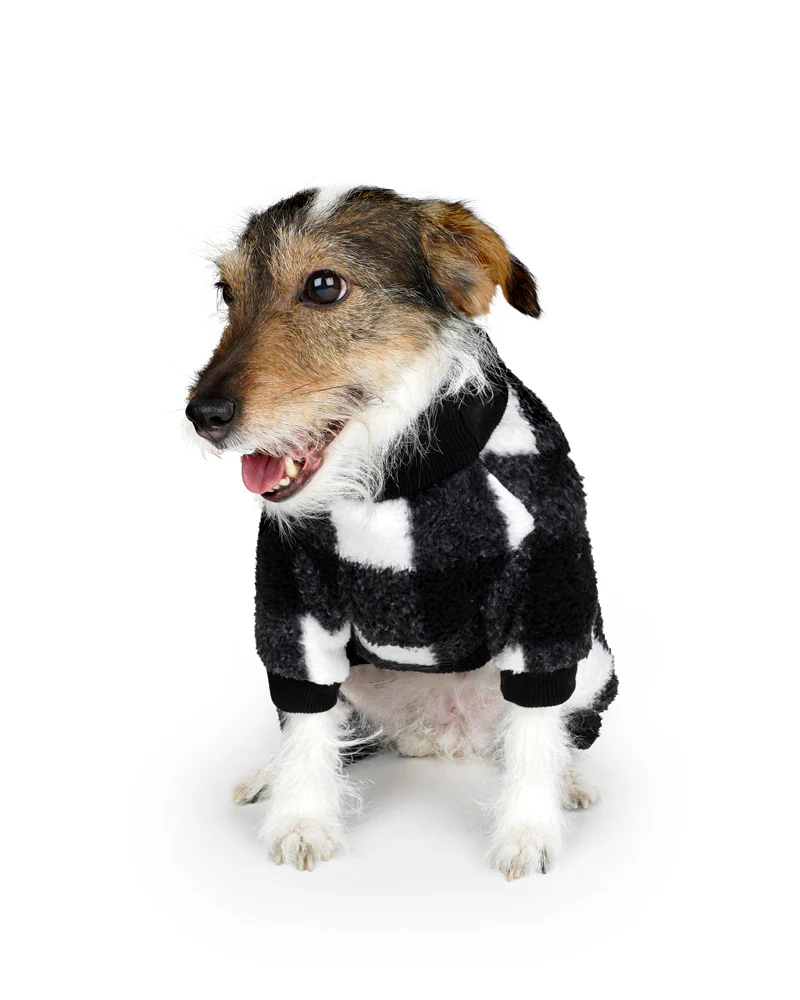 Monster Warmer Dog Onesie in Black Check (FINAL SALE) - Image 8