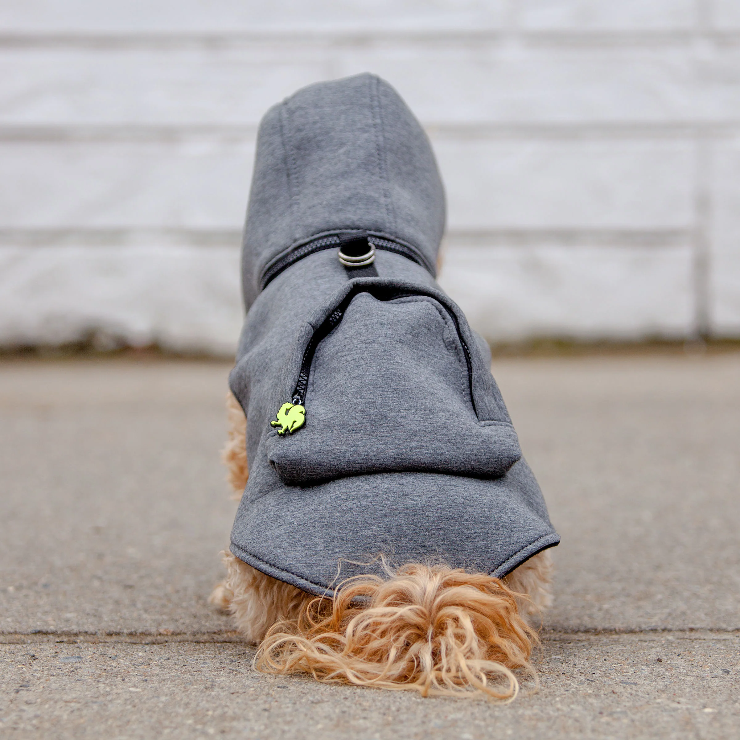 MORIKUKKO | Hoodie Backpack Vest in Grey and Neon - Image 3