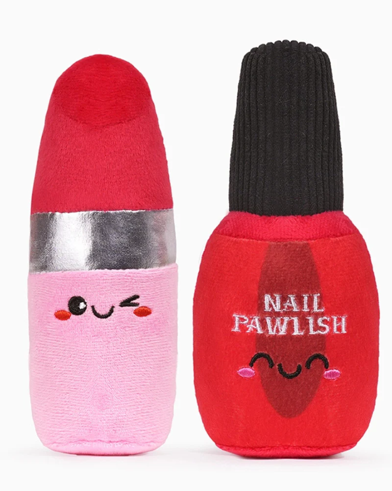Nail Polish & Lipstick Dog Toy (2-Pack)