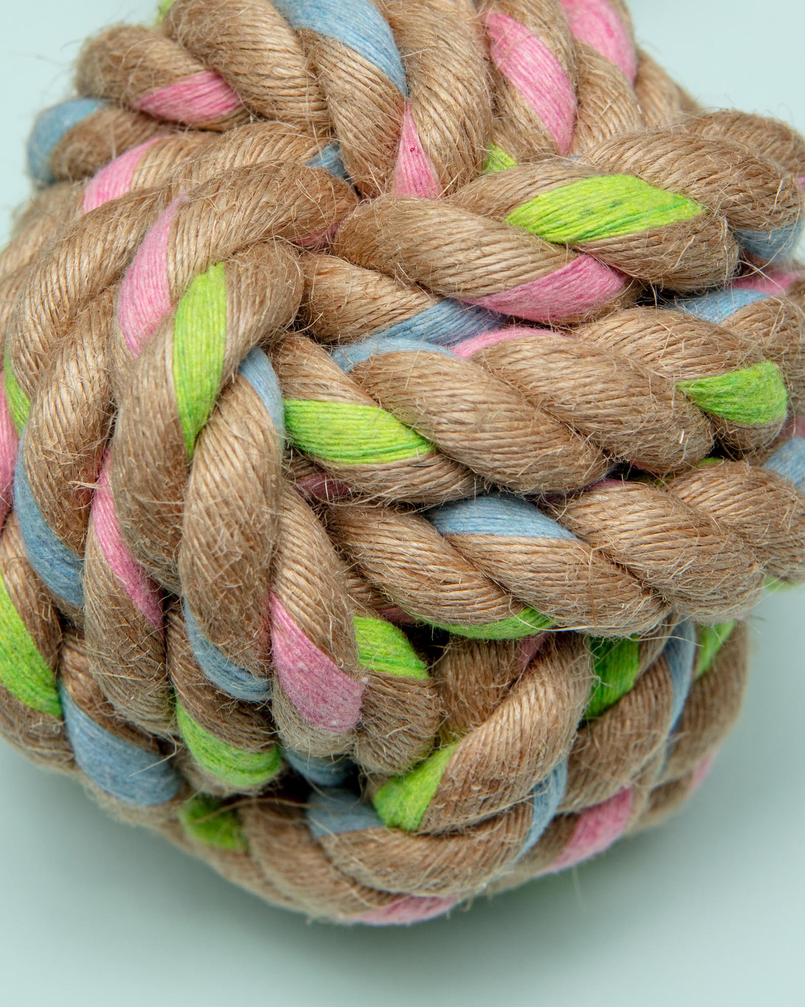 Natural Hemp Ball Rope Dog Toy - Image 2