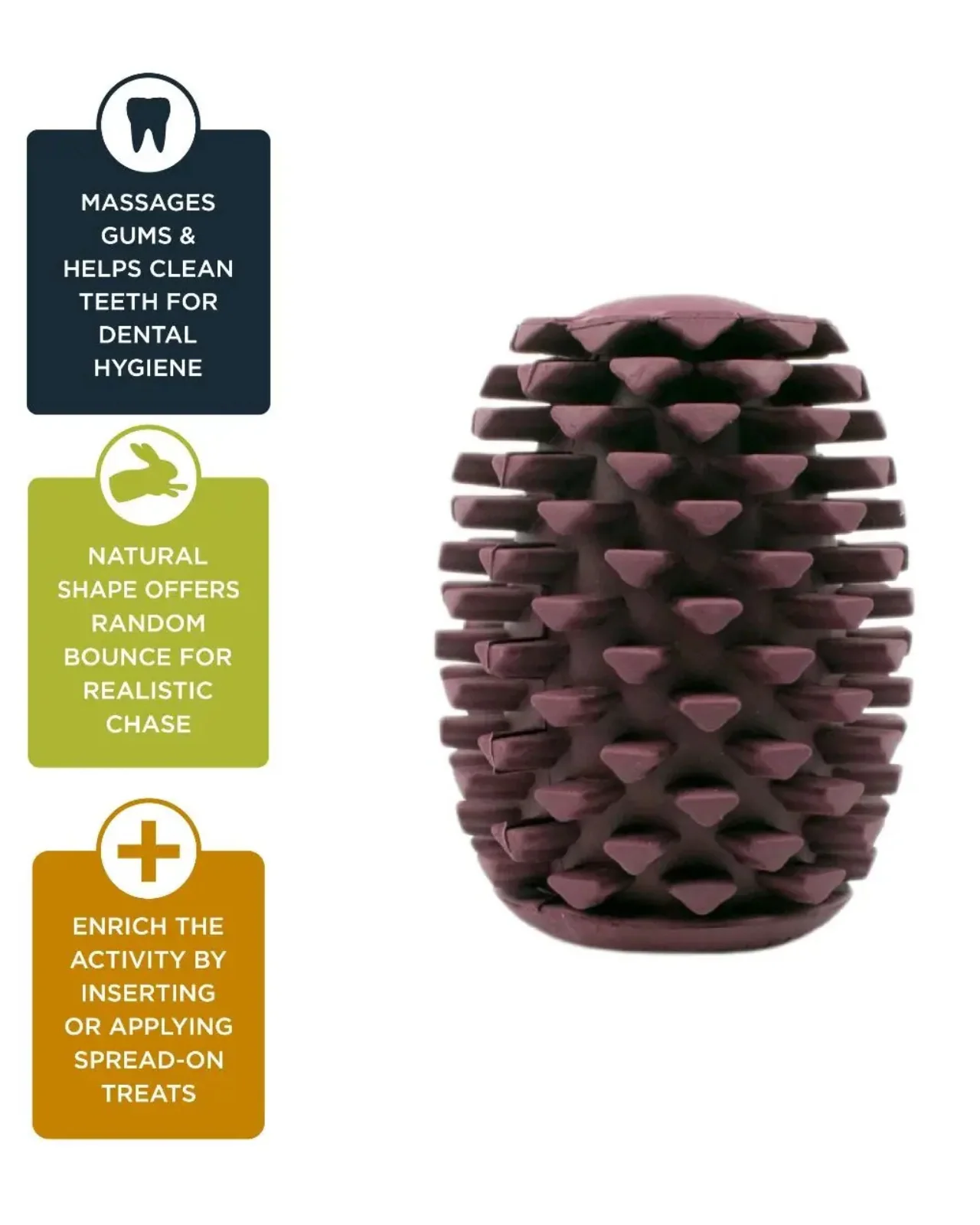 Natural Rubber Pinecone Dog Treat Toy - Image 4