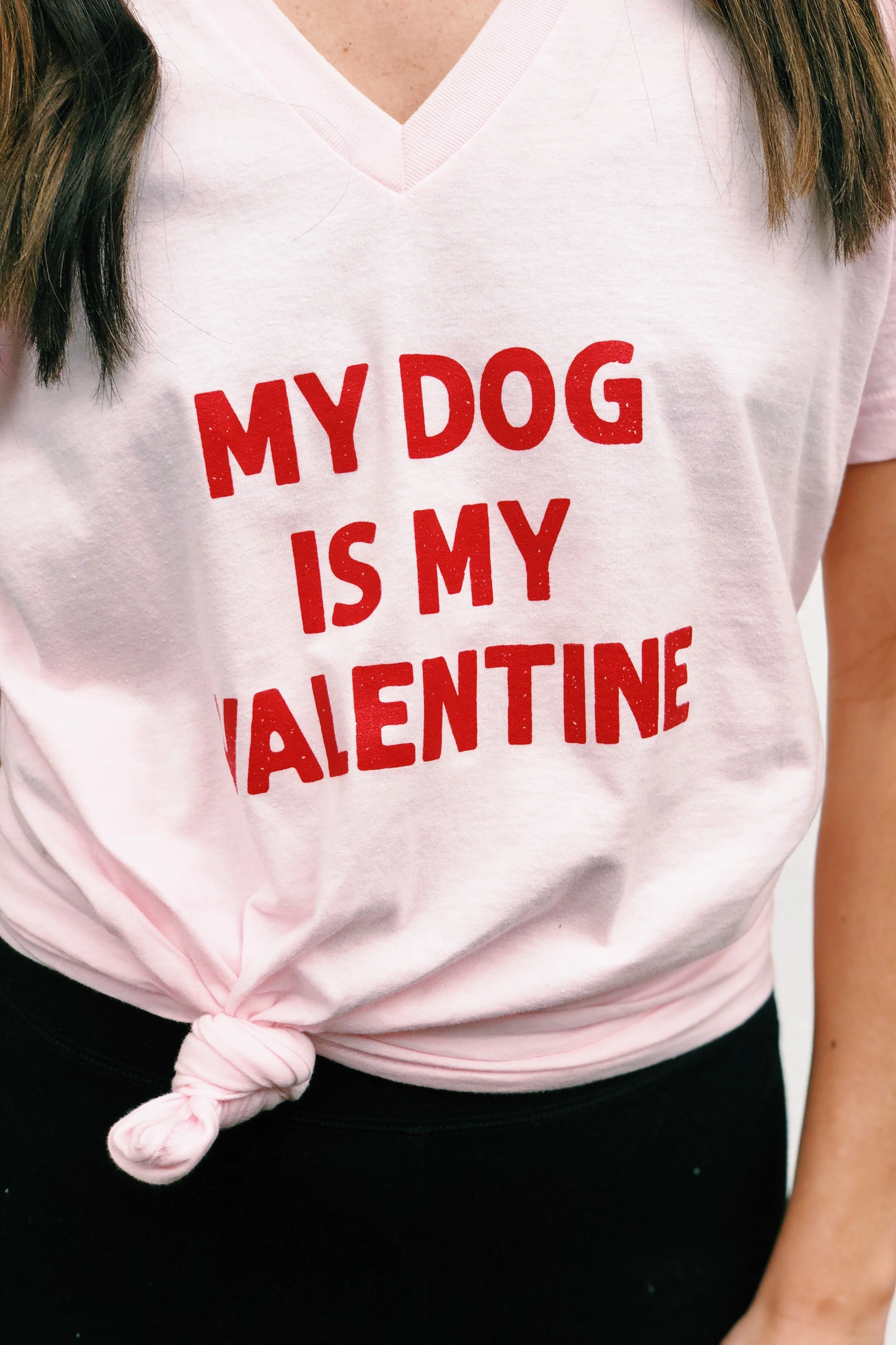 NELLIE MAE | My Dog Is My Valentine V-Neck Tee - Image 2