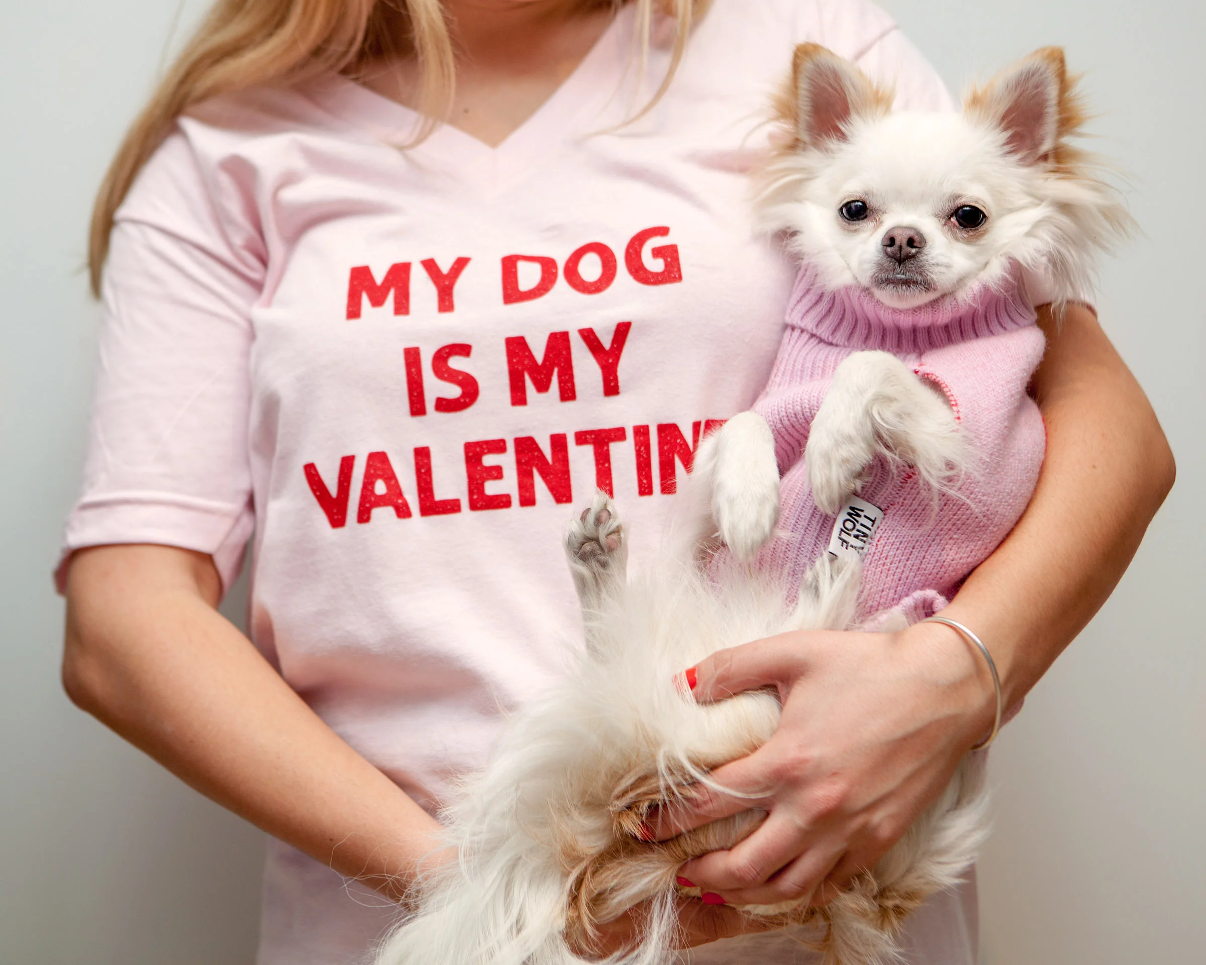 NELLIE MAE | My Dog Is My Valentine V-Neck Tee - Image 3