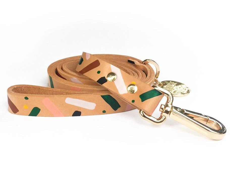 NICE DIGS | Master Confetti Leather Dog Leash