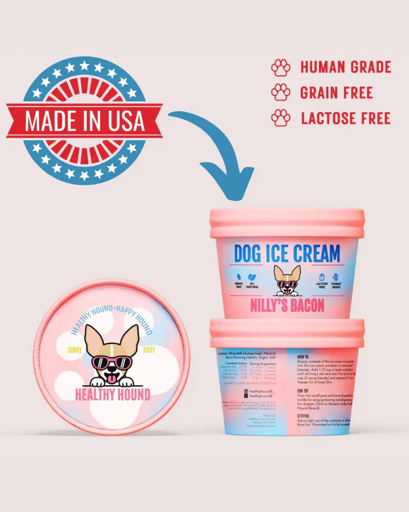 Nilly's Bacon Human Grade Dog Ice Cream Mix (Lactose-Free) - Image 7