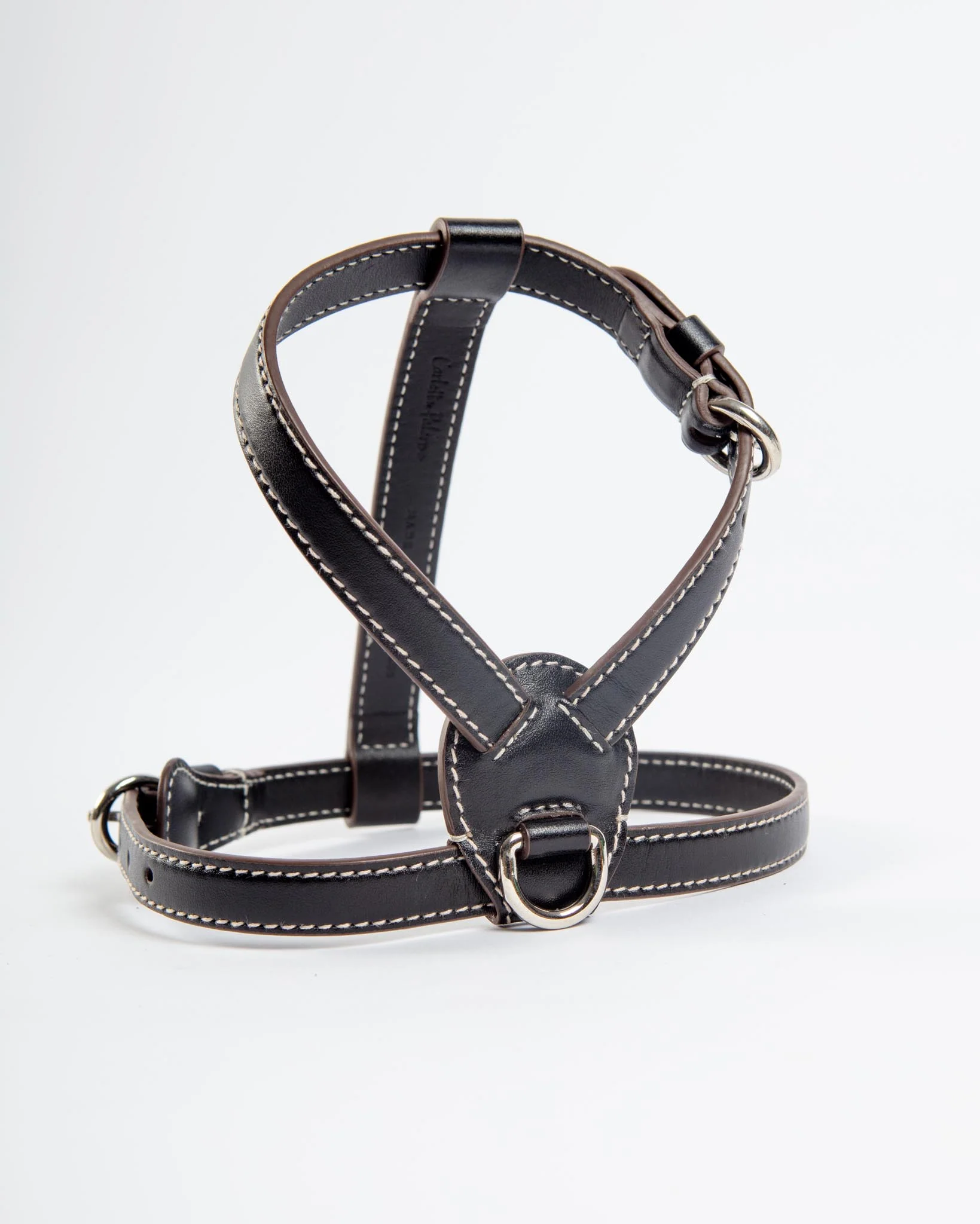 Nuvola Leather Dog Harness in Black (Made in Italy)