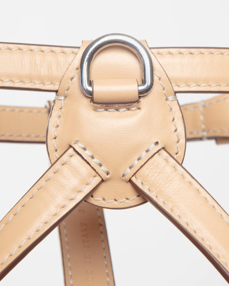 Nuvola Leather Dog Harness in Vanilla (Made in Italy) - Image 5