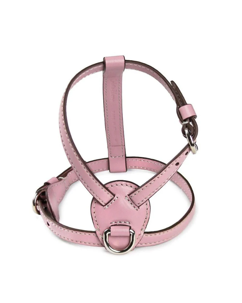 Nuvola Leather Dog Harness in Opale Pink (Made in Italy)