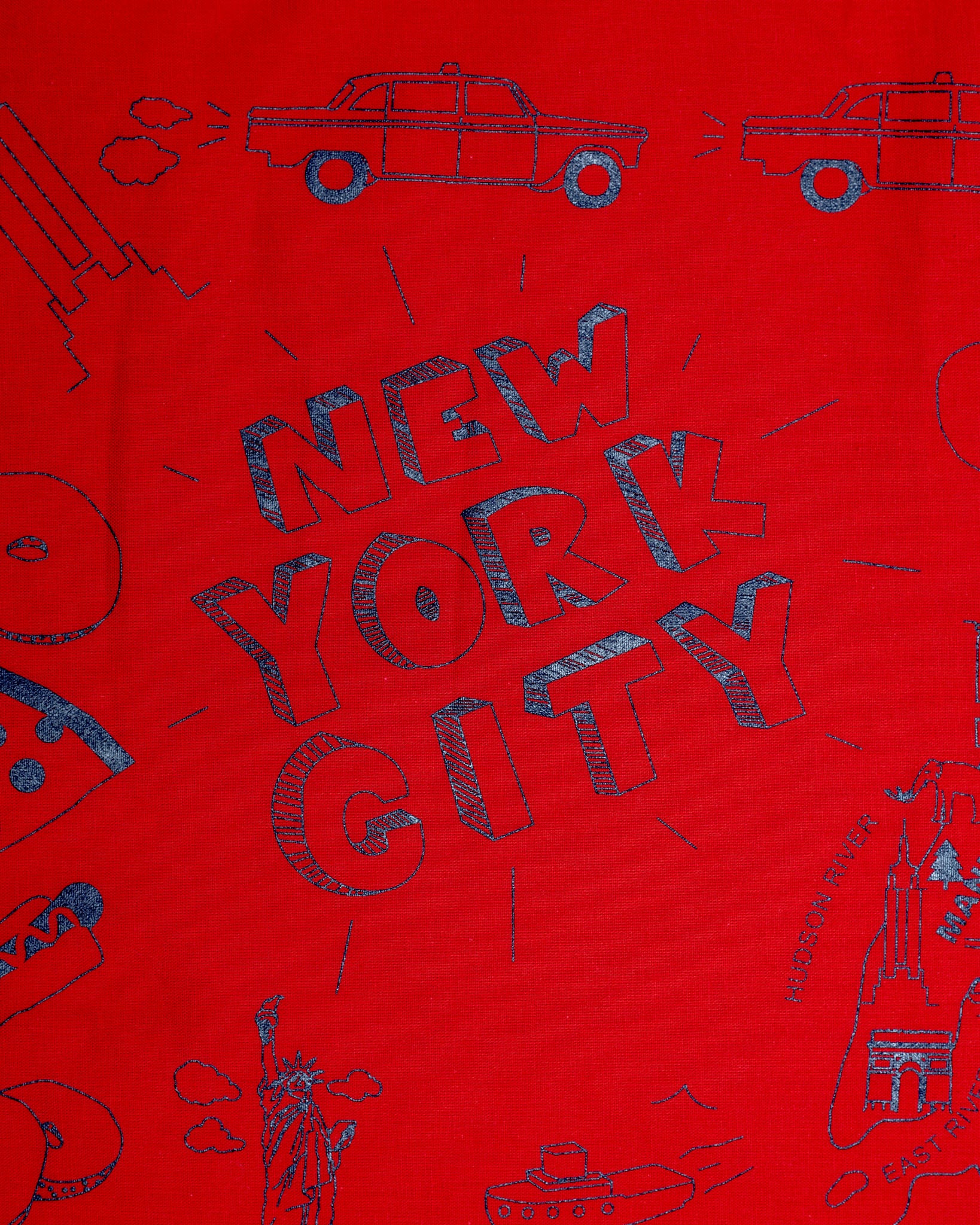 NYC Map Bandana in Red (Made in the USA) << FINAL SALE >> - Image 2