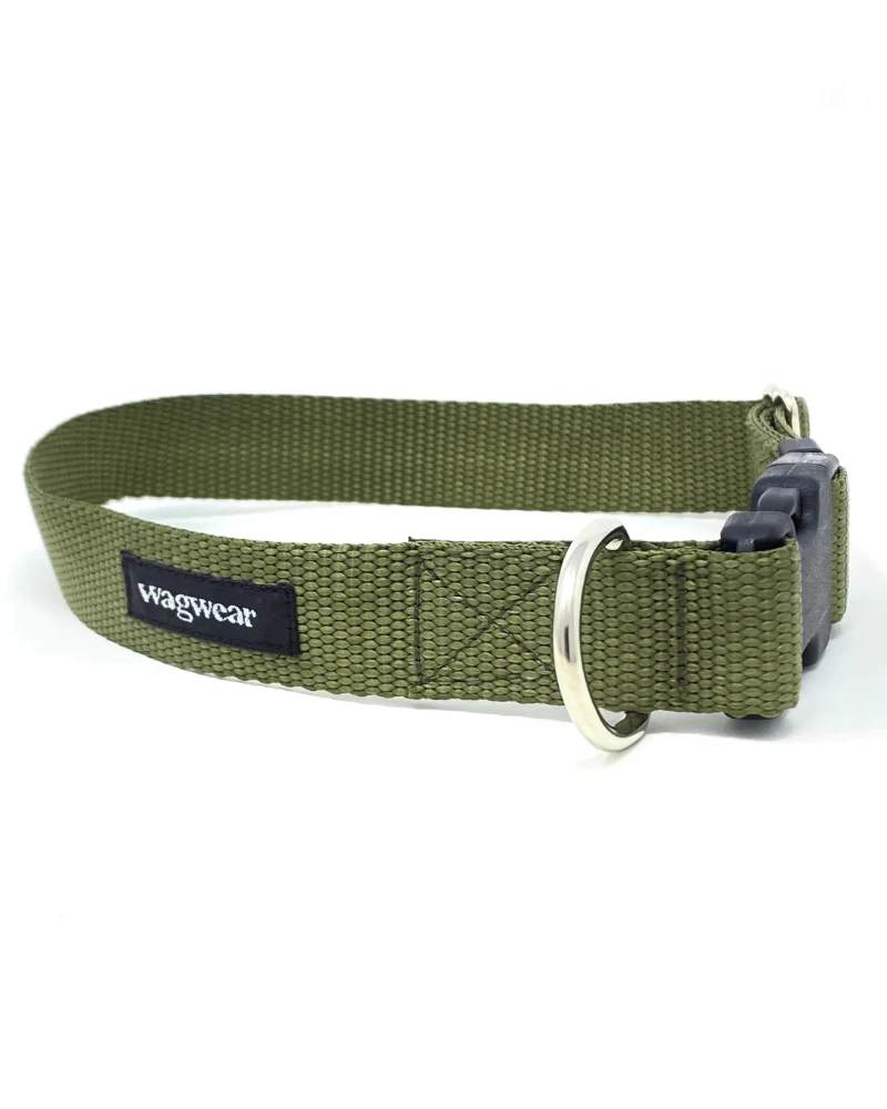 Nylon Metropolitan Collar in Olive Green (Made in the USA) - Image 2