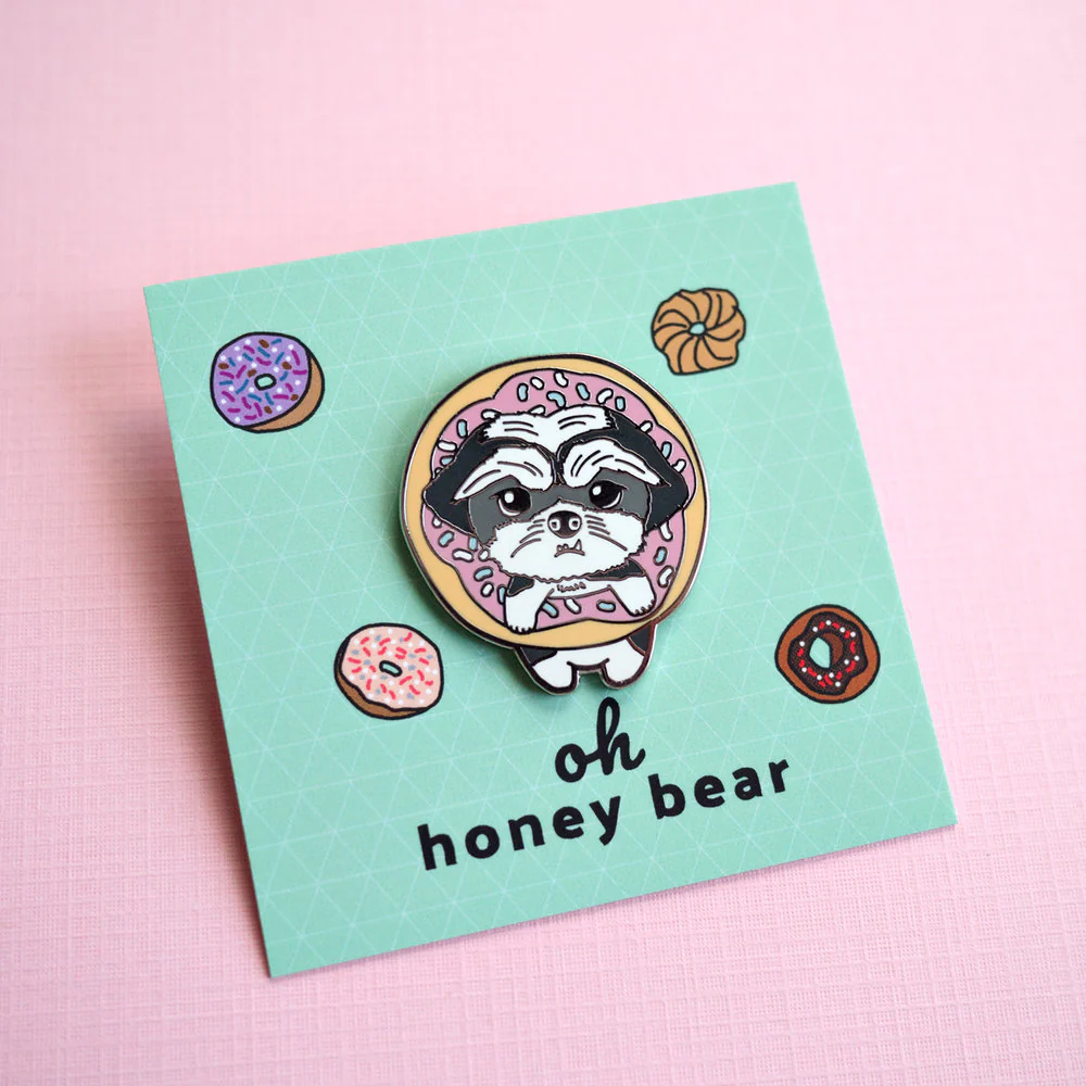 OH HONEY BEAR | Honey, the Shih Tzu Donut Enamel Pin