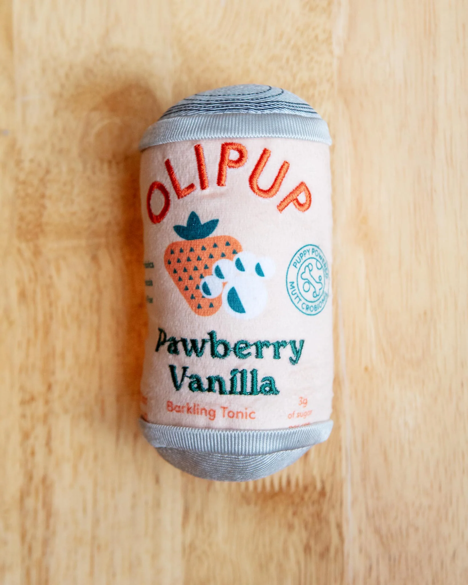 Olipup Pawberry Vanilla Squeaky Plush Dog Toy - Image 2