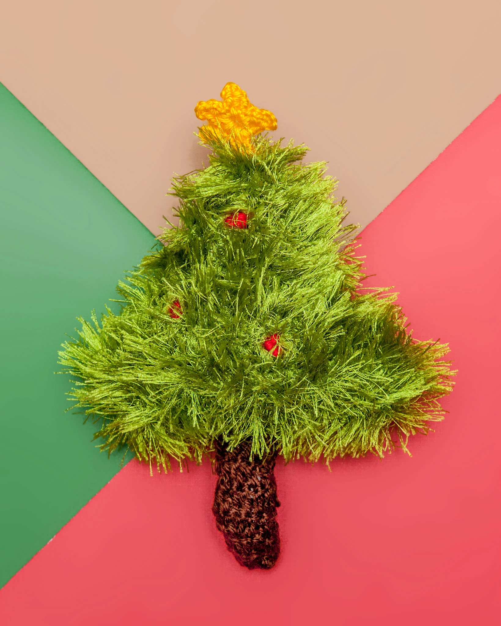 Christmas Tree Crochet Squeaky Dog Toy