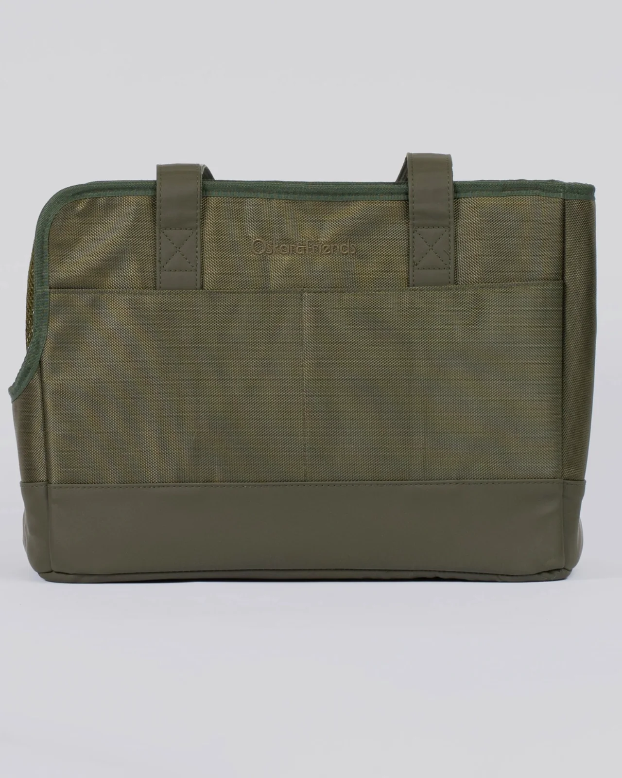 Open or Enclosed Pet Tote Bag in Olive Green - Image 3