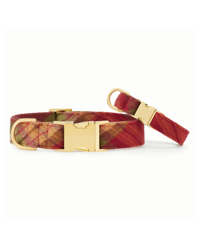 Orchard Plaid Flannel Dog Collar (Made in the USA) (FINAL SALE)