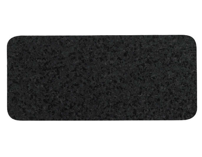 Skinny Rectangle Natural Recycled Rubber Pet Placemat in Black