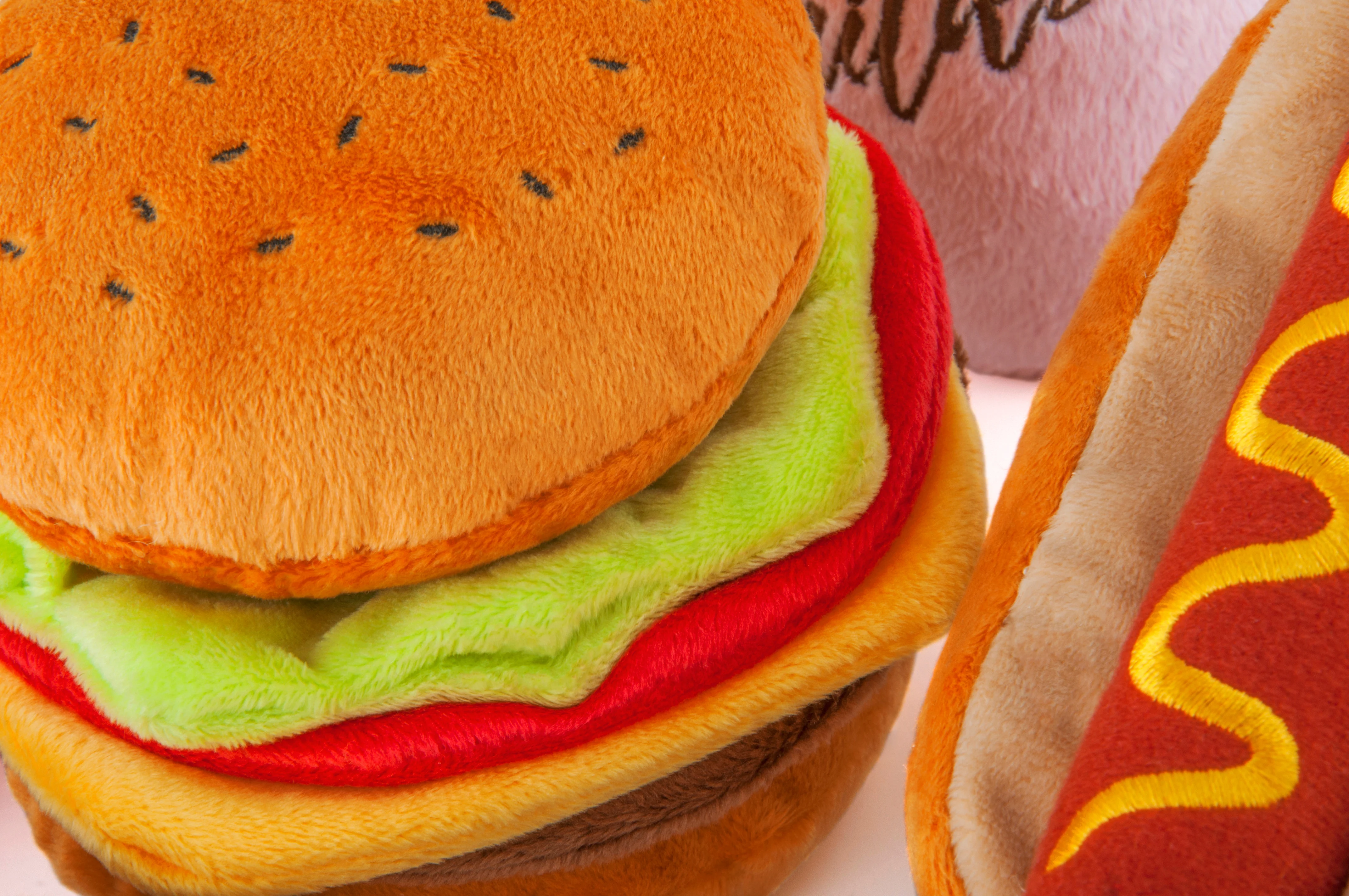 American Classic Hamburger Plush Dog Toy - Image 7