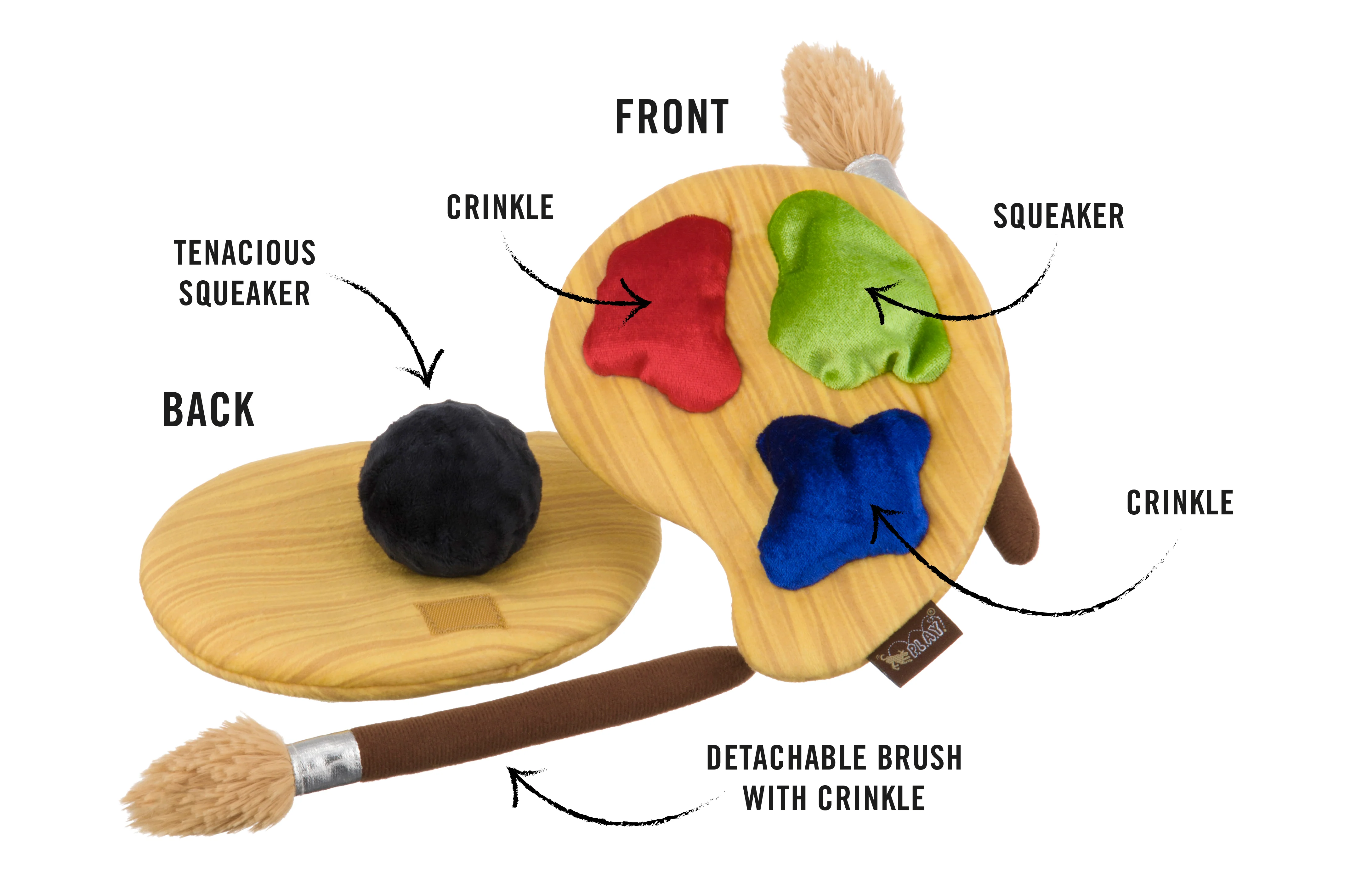 Puppy's Palette Squeaky Plush Dog Toy - Image 3