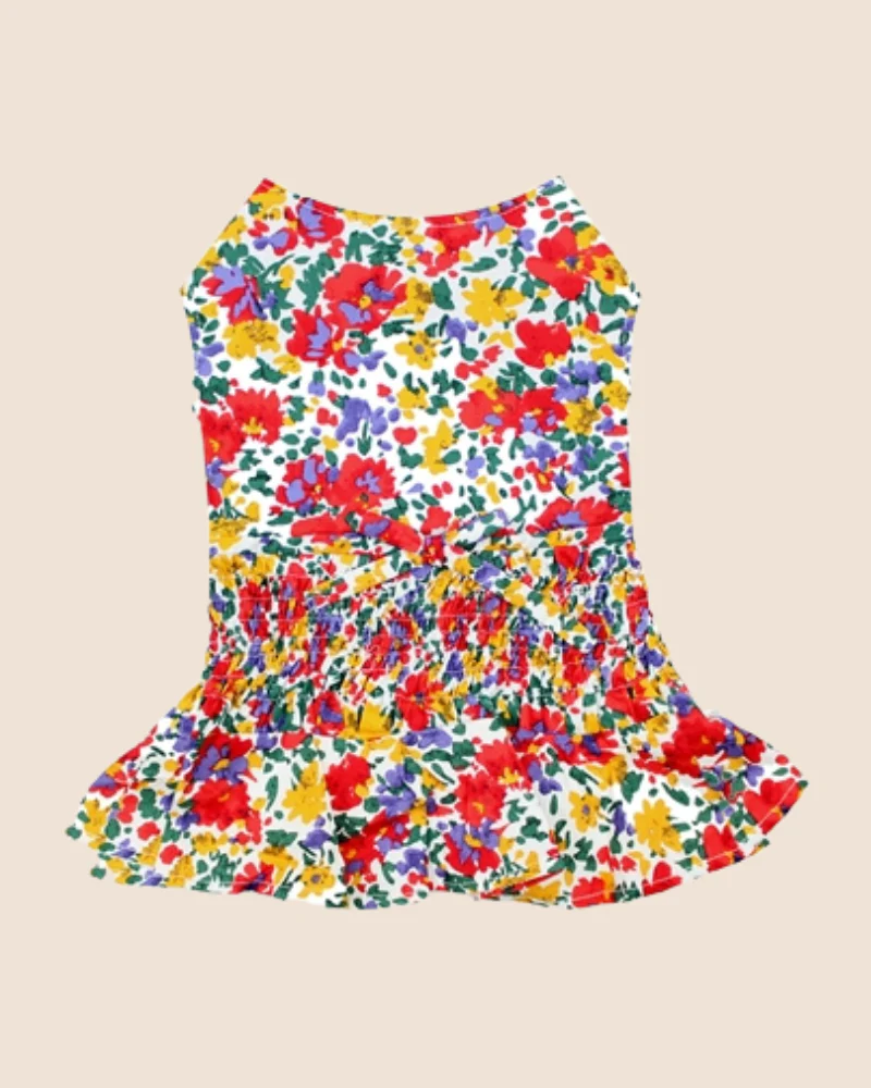 Ruched Floral Print Dog Dress (CLEARANCE) - Image 3